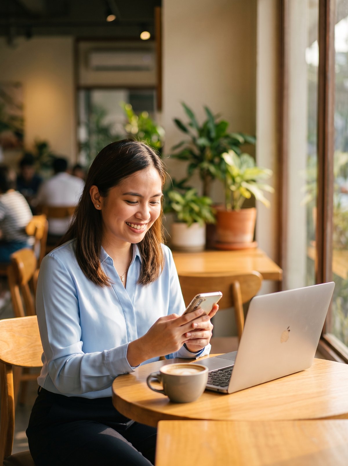 Filipina jobseeker receiving a job match on FindCV